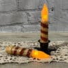 4” Burnt Ivory Candy Cane Timer Taper, Set/2