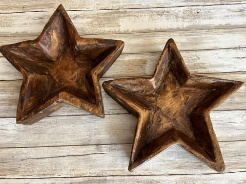 Handmade Wood Star Bowl, 11”