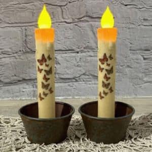 7” Multi Monarch Butterfly Timer Taper / Set of 2