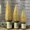 Spool Base Bottle Brush Tree, Set/3