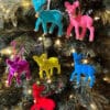 Flocked Deer Ornament, Set/6