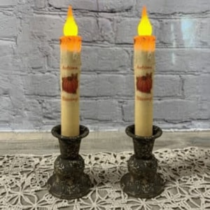 7” Autumn Blessings Timer Tapers/ Set of 2