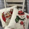Vintage Snowman Pillow or Santa Pillow, 18”x18”