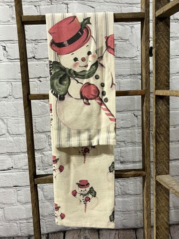 Vintage Snowman Tea Towels