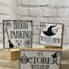 Witches Halloween Wood Blocks, Set/3