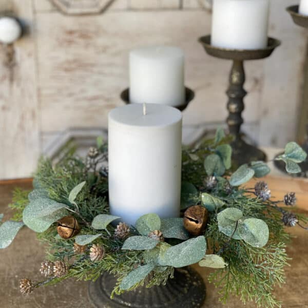 6” Gold Song Eucalyptus Candle Ring