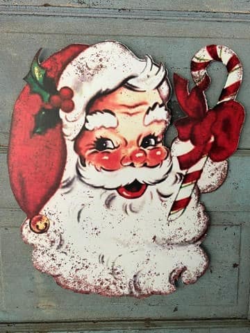 Vintage Retro Santa Metal Sign