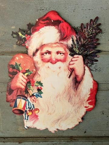 Vintage Santa Metal Sign