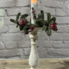 7” White Timer Taper W/Snowman & Deer