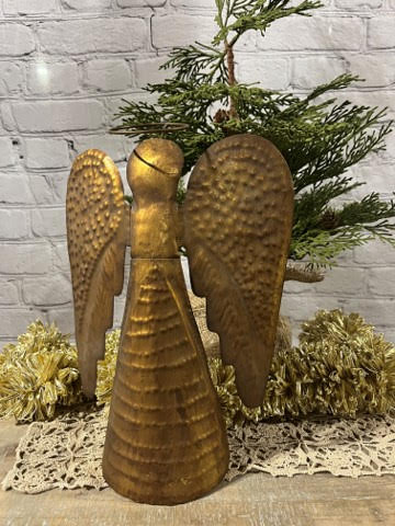 Gold Punched Metal Angel / Tree Topper