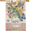 Happy Spring Mason Jar