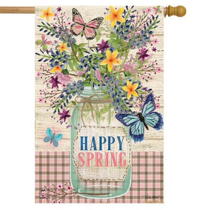 Happy Spring Mason Jar