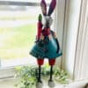 Recycled Metal Rabbit W/Dress & Carrot