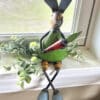 Recycled Metal Sitting Rabbit W/Carrot