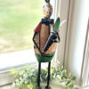 Recycled Metal Standing Rabbit W/Carrot