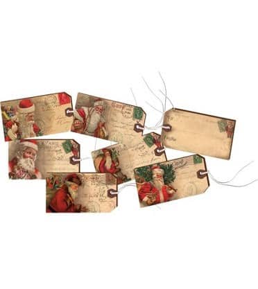 Vintage Santa Gift Tag Set