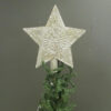 9” Punched Tin White Washed Tree Topper