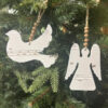 Dove & Angel Beaded Chippy Ornament Set