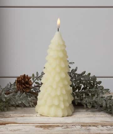 LED Ivory Timer Flameless Christmas Tree Candle