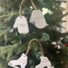 Mittens & Skates White Chippy Wood Ornament Set