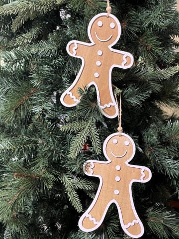 Gingerbread Man Cookie Ornament, Set/2