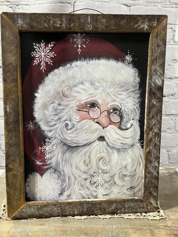 Jan Michaels Rustic Wood Framed Print, Santa