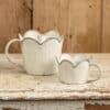White Scalloped Cup Taper Holder