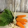8” Flocked Orange Cluster of 6 Carrots