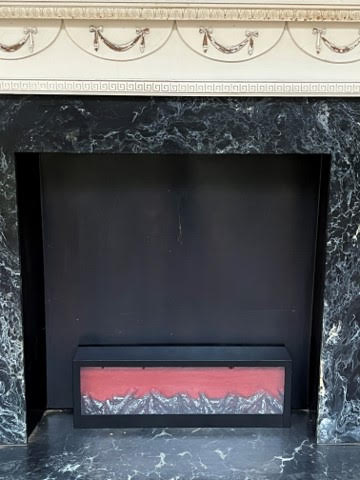 24” Black LED Fireplace Lantern