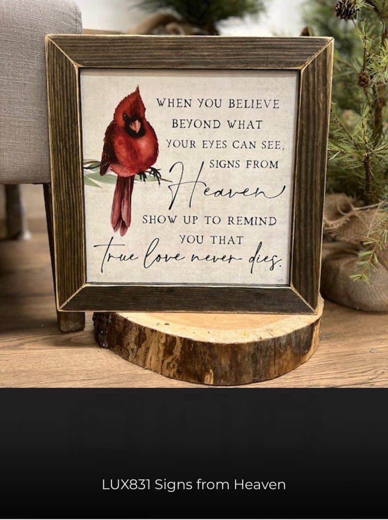 Jan Michaels Rustic Wood Cardinal Framed Print, True Love Never Dies