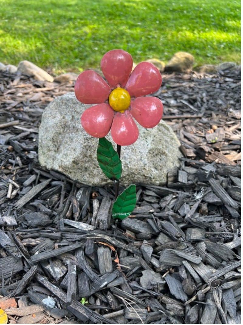 Recycled Metal Daisy, Set/4 - Image 4