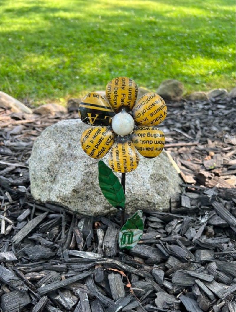 Recycled Metal Daisy, Set/4 - Image 3