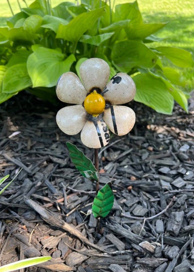 Recycled Metal Daisy, Set/4 - Image 2