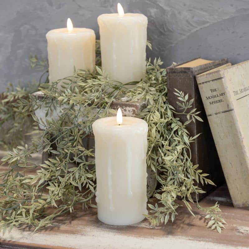 6" Ragon House 3D White Flame Pillar Candle