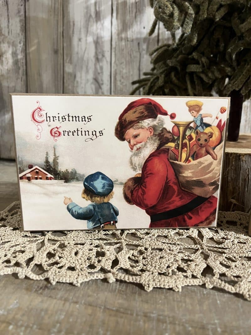 Vintage Santa & Children Blocks, Set/2 - Image 3