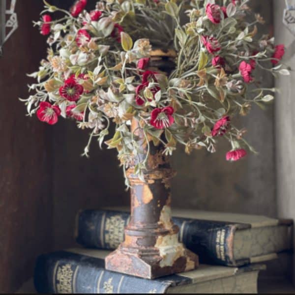 Alternative view of 3" Julep Blooms Candle Ring, Dark Red