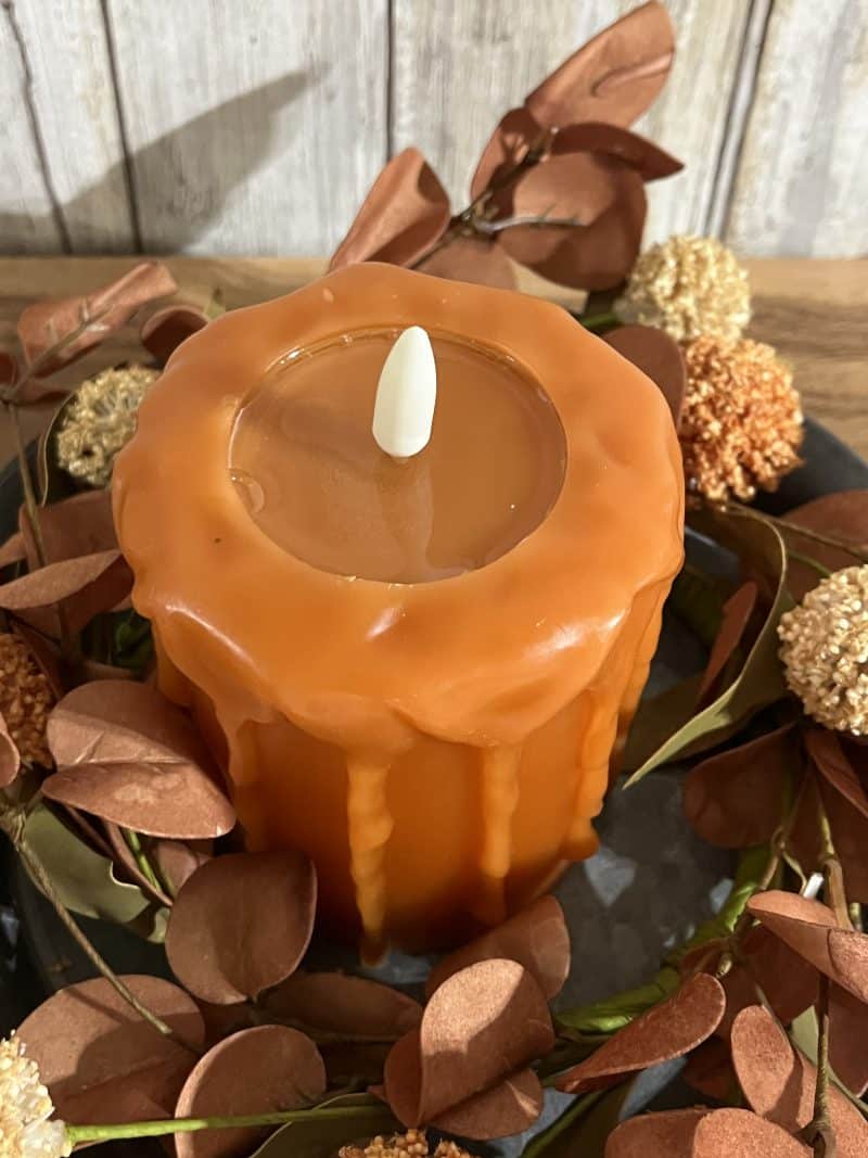 4" Ragon House Orange 3D Flame Pillar Candle - Image 3