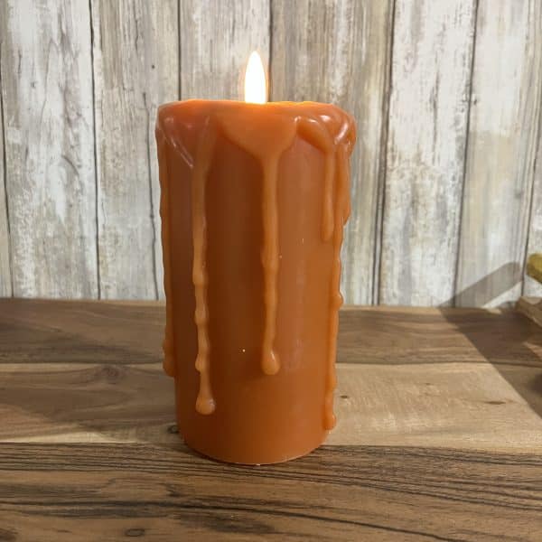 Alternative view of 6" Ragon House Orange 3D Flame Pillar Candle
