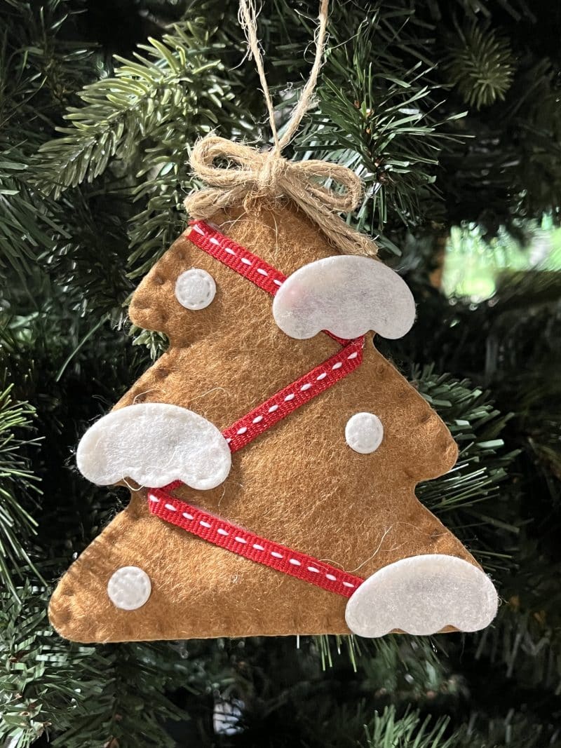 Felt Gingerbread House, Tree, & Man Ornament Set - Image 4
