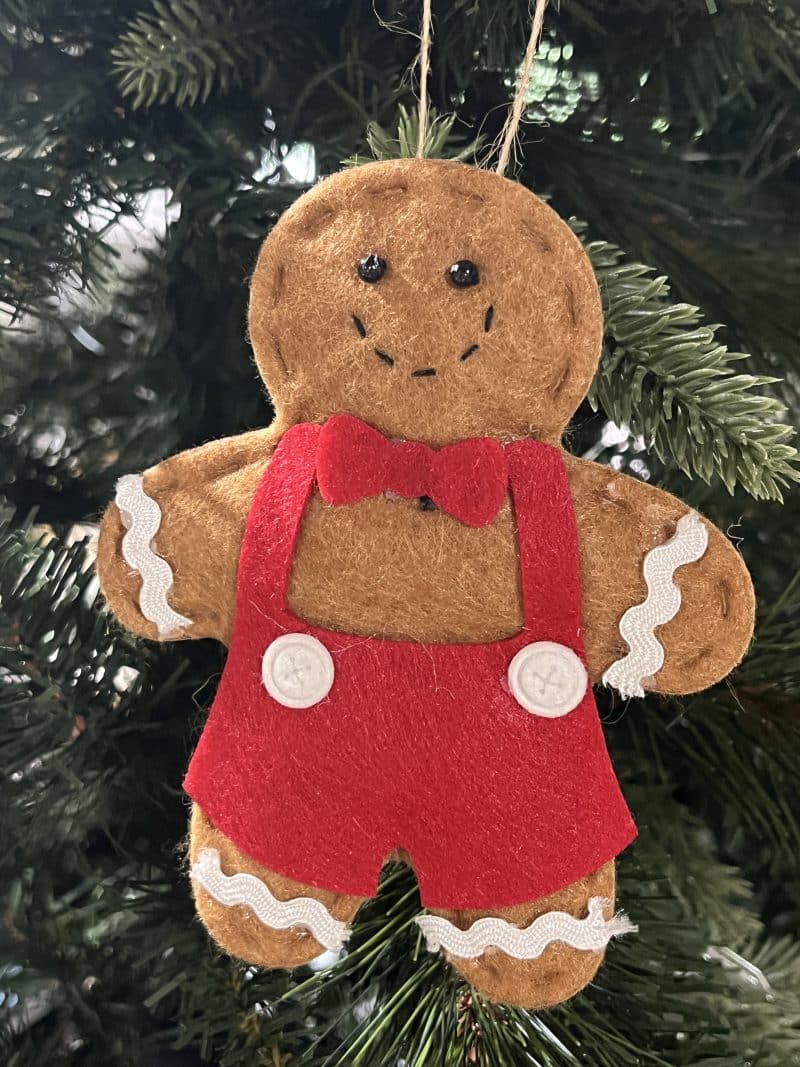 Felt Gingerbread House, Tree, & Man Ornament Set - Image 3