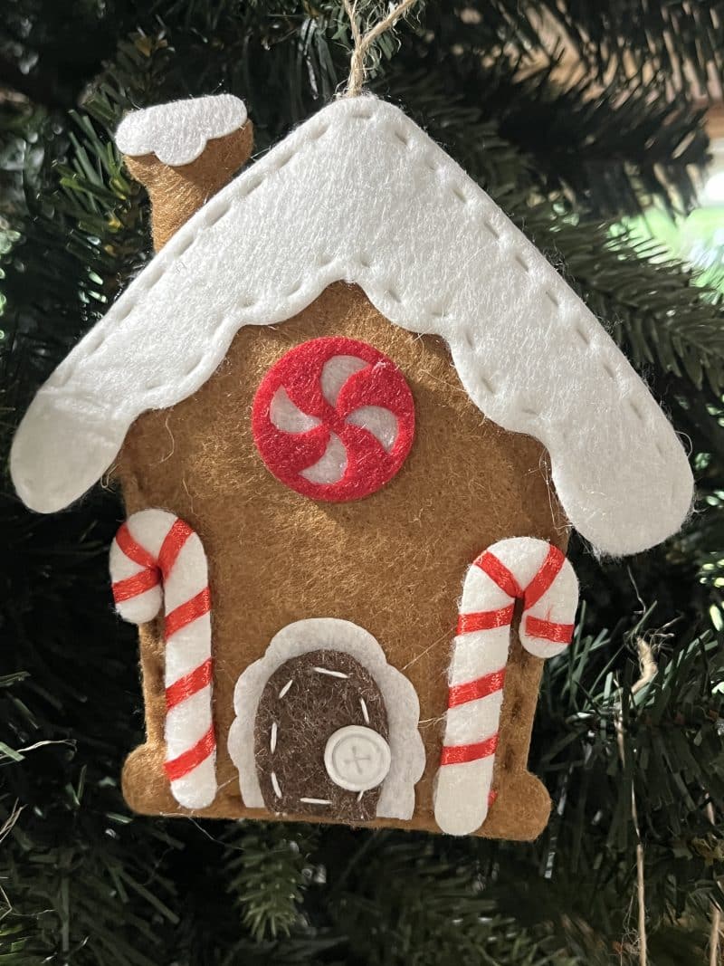 Felt Gingerbread House, Tree, & Man Ornament Set - Image 2