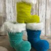 6” Flocked Santa Boot