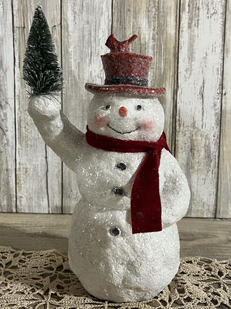 David Christophers Jolly Waving Snowman W/ Pine - Image 2
