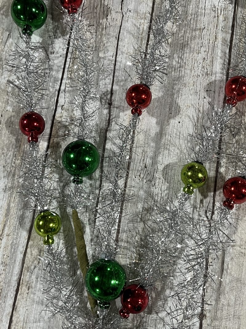 David Christopher 33" Happy Christmas Tinsel/ Ball Spray set of 2 - Image 2