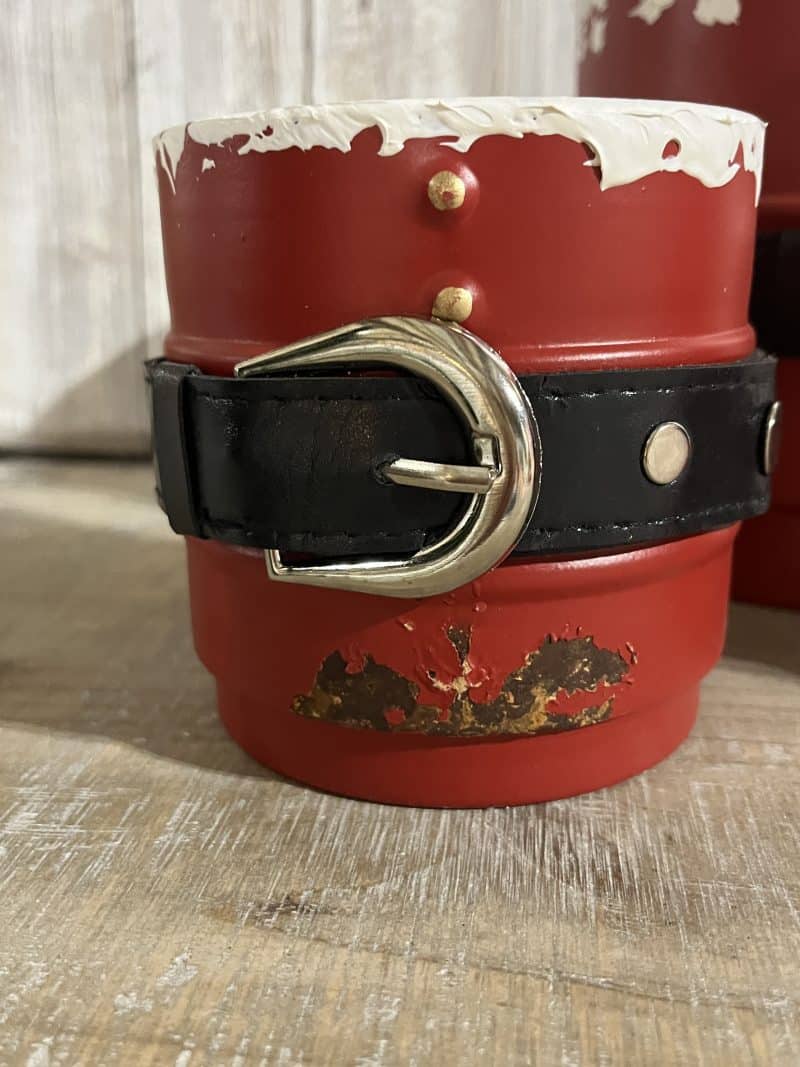 Set of 3 Metal Santa Planters - Image 2