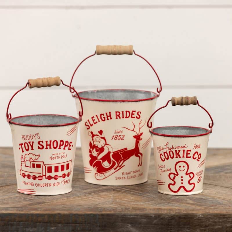 Sleigh Ride Buckets Set of  3 - Image 2