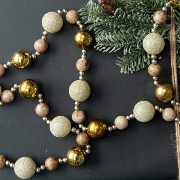 Alternative view of 6' Ragon House White, Gold and Silver Ball Garland