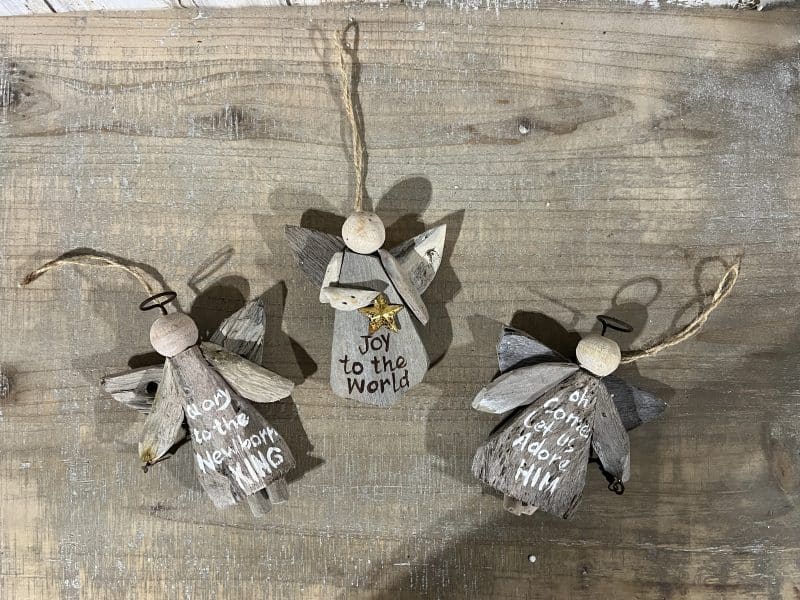 Driftwood Angel Ornaments Set of 3 - Image 3