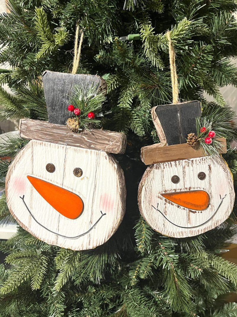 Set of Two Smiling Snowman Ornaments/Signs - Image 3