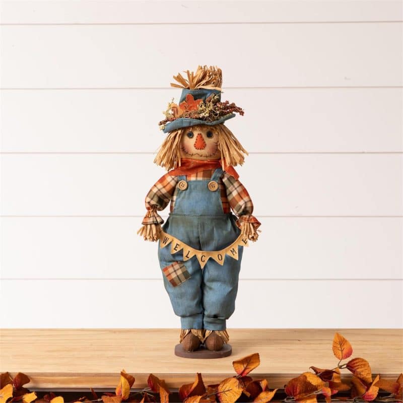 Scarecrow With Welcome Banner